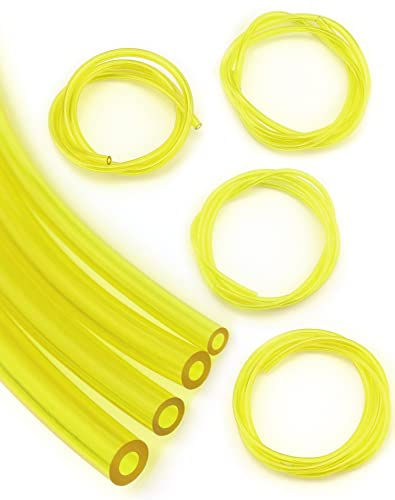 QWORK® Lot de 4 Tuyaux d'Essence, Durite Essence, 2 x 3.5 mm, 2.5 x 5 mm, 3 x 5 mm, 3 x 6 mm pour tronçonneuses, soufflantes, tondeuse à gazon accessoires,1m