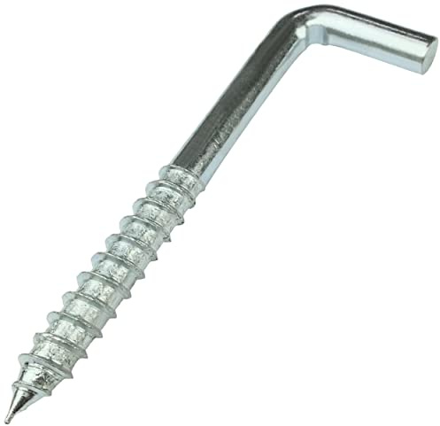 AERZETIX C58027 Satz von 10 Schraubhaken in form L zum einschrauben Ø8x80 mm