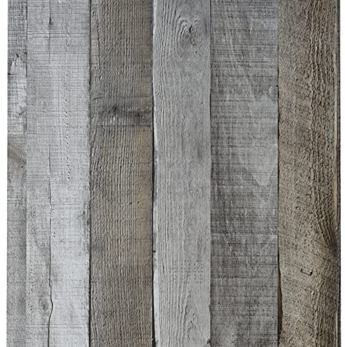 JOLIHOME Papier Peint Effet Planche de Bois Gris Rustique Vintage Jaune Autocollant de Meubles Peler et Coller Film Vinyle Imperméable pour Cuisine Chambre Table Armoire 44,5X500cm