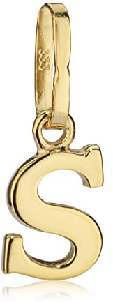 NKlaus Kettenanhänger kleiner Buchstabe S, 333 Gold 8 Karat, 6x5mm, 1 Stück | für Kinder; Gewicht: 0,25g; Öse: 5,0 x 2,5mm