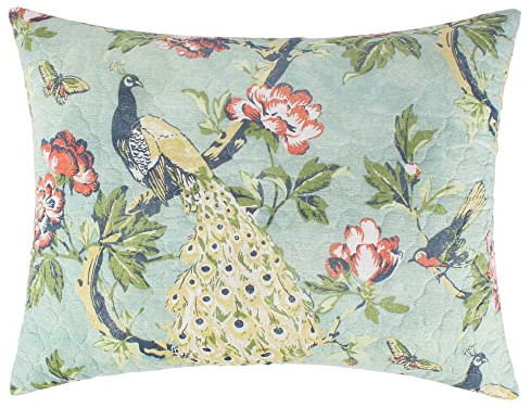 Greenland Home Pavona Enchanted Garden Quilted Pillow Sham, King 20x36-inch