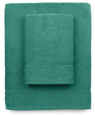 zer0bed, Asciugamani Bagno Verde Acqua, Set 2 Asciugamani Bagno, Asciugamano Viso, Asciugamano Bidet, Tinta Unita, Verde Acqua, 100% cotone, Set 2 pezzi