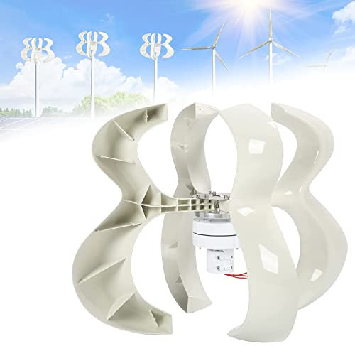 AALGO Turbina Eólica 5 Blades Sin Ruido Aerogenerador Vertical Levitación Magnética Generador Trifásico AC Turbina de Viento Vertical con Controlador,para Barcos Terrazas Cabañas Casa,12V-600W
