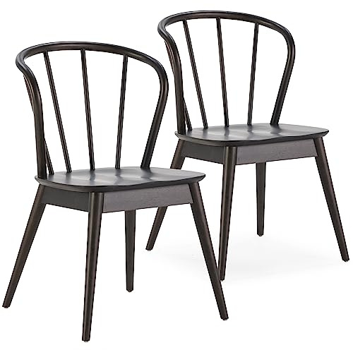 HOMN LIVING Set mit 2 Stühlen Brisa, Farbe Schwarz, Massivholz, 47 cm (Breite) 59 cm (Tiefe) 83 cm (Höhe)