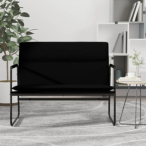 Homgoday Sitzbank Polsterbank Flurbank Sofa Couch Wohnzimmerbank Bank Garderobenbank Wartebank Eingangsbank für Wohnzimmer Flur Schwarz 100x64x80 cm Kunstleder