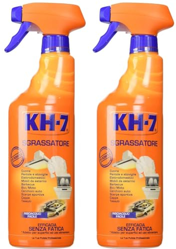2 x 750 ml KH7 Sgrassatore Multiuso Super Potente Spray Senza Fatica, Sgrassante Detergente Promo Pack 2 Pezzi