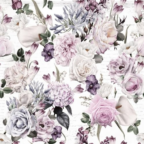 20 Servietten Blumen, Garten & Natur Vintage Blumenvielfalt als Tischdeko. Papierservietten mit Motiv. Auch für Decoupage und Serviettentechnik 33x33cm