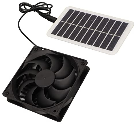 Effizienter Solar-Abluftventilator, Energieeinsparung und Geruchsentfernung, Tragbarer Solarbetriebener Luftabsauger mit 15 W für Küche, Gewächshaus, Haustierhaus, Wohnmobil