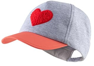 Sterntaler Berretto da Baseball da Bambina in Jersey Singolo, con Ricamo a Cuore, Argento Melange, 55
