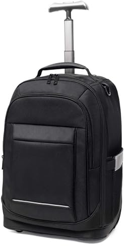 GOTYKE Laptoptasche Rucksack mit Rollen Business Laptop Trolley Handgepäck Wasserdicht Schultrolley Reiserucksack mit Trolleyfunktion Kofferrucksack Schulranzen für Herren Damen Studenten(A)