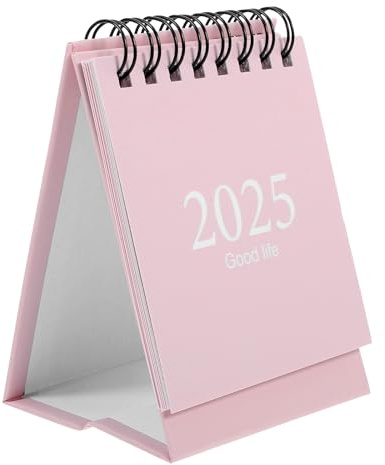 NUOBESTY 2024-2025 Mini Desk Calendar Table Calendar Spiral Binding Brand Reusable Calendar Card