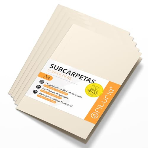 Schnellhefter Pappe A4, Mappen für Dokumente 180g, Klassifizierungsmappe Unterlagen, Packung mit 50 Stabilen Schnellheftern in Verschiedenen Farben für Büro und Archivierung - Ofituria (Elfenbein)