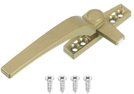 sourcing map 1Pcs Casement Window Locking Handle, Zinc Alloy Locking Handle Grasp Grip Left Hand for Windows, Champagne Color