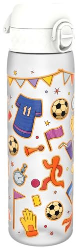 Ion8 Borraccia a Prova di Perdite, 500ml, Facile da Aprire, Serratura Sicura, Lavabile in Lavastoviglie, Senza BPA, Maniglia per il Trasporto, Adatta a Portabicchieri, Facile Pulizia, Calcio