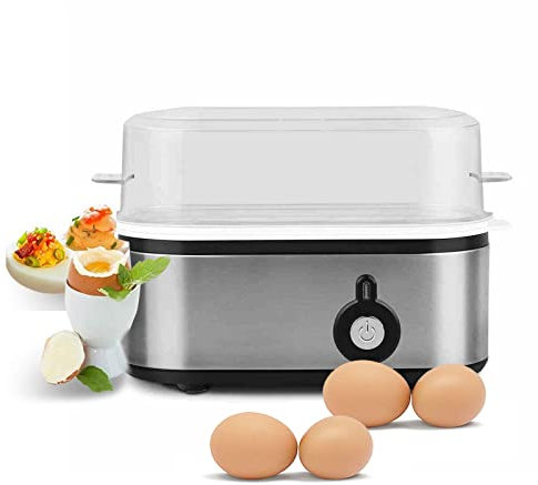 Sartén para Tortillas, cocedor de Huevos, cocedor de Huevos con 3 escalfadores, cocedor de Huevos Inteligente, para Cocina casera, Uso en dormitorios, para Huevos Duros o Blandos,