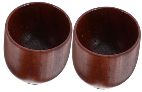 MAGICLULU 2stücke Holzkelch Aus Naturholz Wiederverwendbar Für Wasser Und Wein Campingbecher Mit Weitem Öffnung Trinkbecher Aus Holz Für Tee Und Mehr