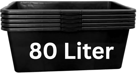 ViD® Lot de 10 seaux à béton / seaux à mortier de 80 l | 78 x 49 x 29 cm | Bac à ciment/seaux en béton/baignoire de maçon