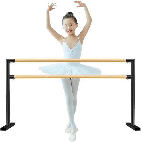 CAFIEDR Ballettstange für Zuhause, tragbare Ballettstange, doppelschichtige Tanzstange aus Holz für Fitness-Stretching-Training für Erwachsene und Jugendliche, für das (2,5 m)