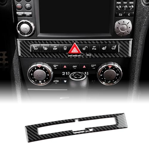 For Mercedes-Benz SLK R171 Accessory Multifunction Button Panel Black | KUNGKIC Carbon Fibre Interior Trim Self-adhesive Decal Decorative Styling Auto Parts RHD