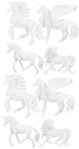 YARNOW 2 Sätze Minifiguren Einhorn- -diy-figuren Diy Einhornfiguren Einhorn-verzierungen Einhorn-minifiguren Einhorn Zum Basteln Abs Weiß 4 Stück * 2