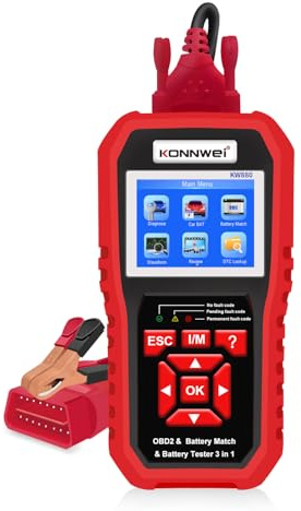 KONNWEI KW880 OBD2 Diagnosewerkzeug Auto,12V Autobatterietester, Passende Autobatterien,OBD Diagnose Tool,Fehlerauslesegerät mit Alle OBDII Funktionen,OBD2 KFZ Diagnosegerät für Alle Fahrzeuge