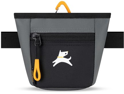 OllyDog Goodie Treat Bag, Dog Treat Pouch, Waist Belt Clip for Hands-Free Training, Magnetic Closure, Dog Training and Behavior Aids, Three Ways to Wear (Castle Rock)