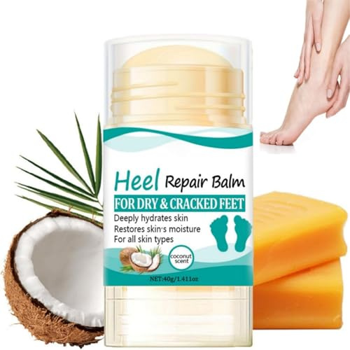 Coconut Heel Balm Stick,Foot Cream for Very Dry Feet,Cracked Heel Repair Cream,Foot Moisturiser,Fo-Ot Cre-Am For Hard Skin,Softening & Removing Hard Skin,Deep Moisturizing,For Body Hands&Feet Knees