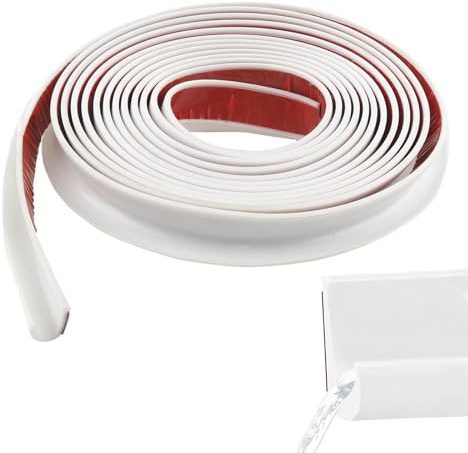 LCUHAVA J Shape Canalón de lluvia con cremallera de 5 m, autoadhesivo, canalón de lluvia para autocaravana, techo, tiras de redirección de lluvia, resistentes a la corrosión para vehículos, camiones