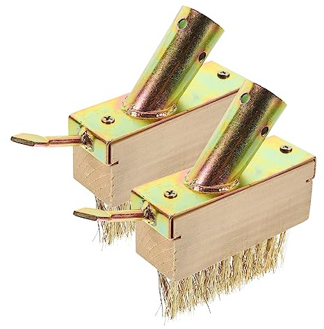 VICASKY Brosse De Désherbage en Fil d'acier 2 Pcs pour Jardinage, Brosse pour Fissures De Sol Manche en Bois, Extraction d'herbe Et Mousse, Outil Compact Et Portable pour Entretien Extérieur