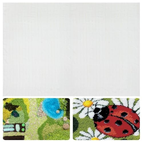Tessuto tufting fai da te, 78,7 x 150,1 cm con linee di marcatura gialle, panno per tappeti personalizzabile per progetti di coperte artigianali
