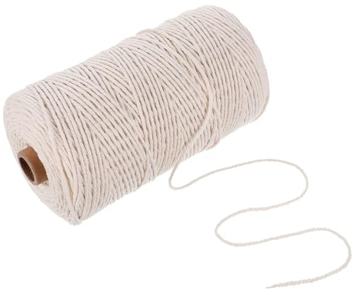 PENIKOKO Fil de Coton Beige 2 MM 300 M pour Emballage et Nouage de Saucisses et Jambon, Outil Professionnel Cuisine à Domicile et Boutique Alimentaire