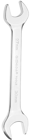 QUARKZMAN Chiave A Doppia Estremità Aperta 27mm x 30mm Metrica Angolo Offset 15 Gradi Chiave A Testa Piatta Piccola Chiave A Boccaglio Lucidata A Specchio Per Riparazioni Auto Montaggio