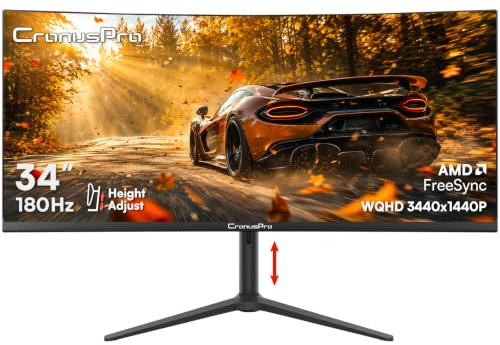 CronusPro 34 Zoll Ultrawide Curved Gaming Monitor, 180Hz, UWQHD 3440 x 1440