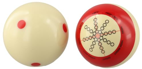 FACAIIO Billard-Queue-Ball mit roten Punkten, Standard 572 mm, Harz-Pool-Queue-Ball, Spielzimmer und Verbesserung der Fähigkeiten, 2 Stück