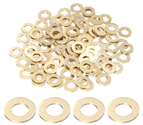 QUARKZMAN 100 Piezas Arandelas Planas De Latón M6 12mm DI x 6mm De x 1mm | Espesor, Arandelas De Sellado Metálicas, Anillo De Sellado Métrico, Para Tornillos Tuercas Y Pernos