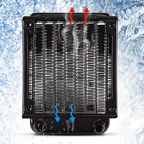 HEEPDD Aluminium-CPU-Wasserkühlungskühler, 80-mm-Kühlkörper mit Wasserabscheider für 8-10-mm-Rohre, Schwarz, Computer-Kühlsystem