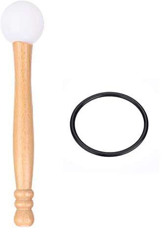 Mazo de madera con cabeza de goma y junta tórica para cuenco cantador de cristal, set de accesorios para instrumentos musicales destinado a la meditación y la sanación sonora,