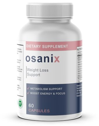 OSANIX Food Supplement with Green Tea, Green Coffee, L-Carnitine, Ginger, Chromium and Wheat Fibre – Daily Supplement – 60 Capsules