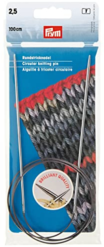 Prym 212116 Rundstricknadeln MS 100 cm 2,50 mm silberfarbig