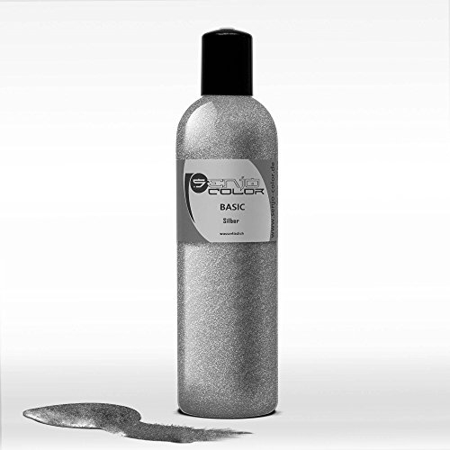 Senjo Color Basic Bodypainting Farbe Silber metallic I Kosmetische Körperfarbe parabenfrei I Liquid für Airbrush und Pinsel I 250ml Silber