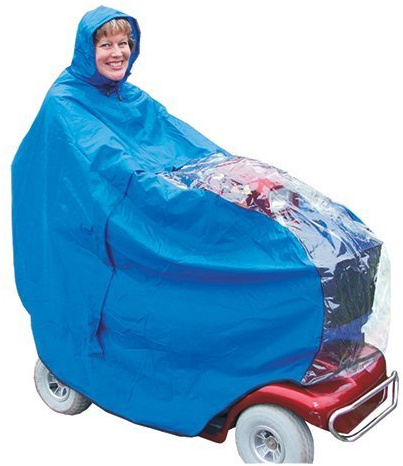 Kozee Komforts Waterproof Mobility Scooter Cape - Keep Dry in Wet Weather - Fits Most 3 or 4-Wheeled Scooters - Lightweight & Practical Design - Clear Front Panel for Safety - Pack-Away Hood & Hook-and-Loop Fastening Slots - Rain Protection for Mobility Scooter Users - Grey