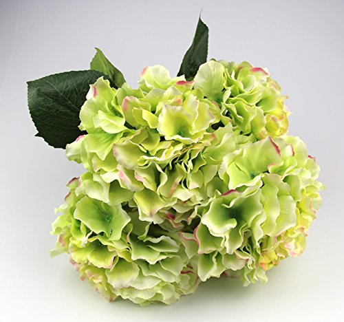 RayLineDo Artificial Hydrangea Silk Flower 5 Big Heads Bouquet Home Decoration