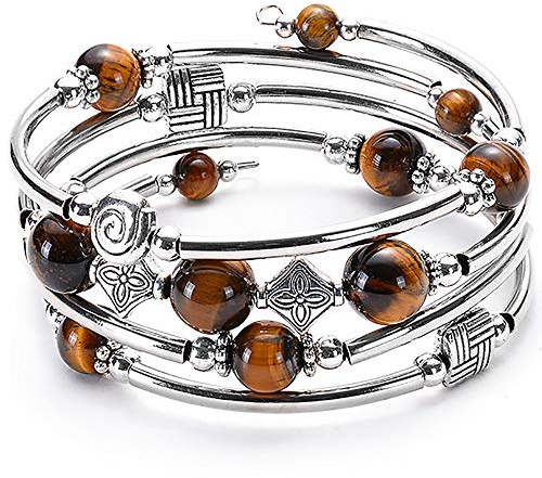 YooAi Braccialetto Bracciale Avvolgente Bracciale con Perline Bohemien Bracciale Multicolore con Ciondolo Elastico Turchese per Donna