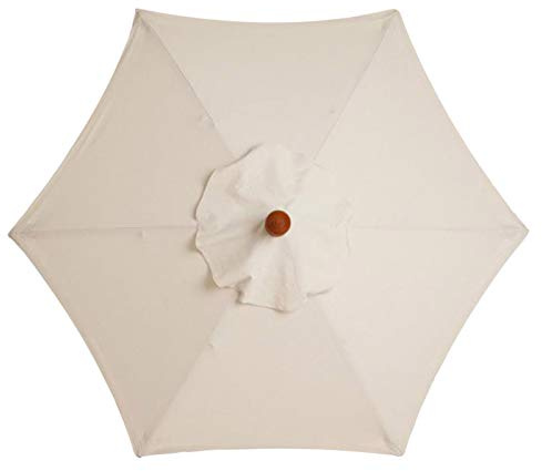 HUIPYOU Copertura di ricambio per ombrellone da giardino, 3 m, 6 bracci, per patio e mercatino, a baldacchino, colore beige