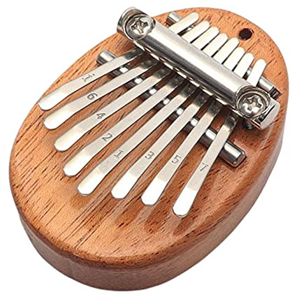 Yajimsa Kalimba Thumb Piano Portable Flat Board Kalimba Mahogany Wood Handmade Mbira Finger Piano Musical Instrument Gift for Kids Adults Beginners (8 Keys)