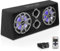 Pyle 10'' Dual Bass Subwoofer Box System - 500-Watt Slim Mount Truck Audio Subwoofer Box, 4 Layer Dual Voice Coil, Rear Vented Design with Built-in Illuminating LED Lights - PLBAS102LE