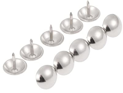 TNDYIG 100 Stück 11 mm Gold/Silber Polsternägel Vintage Eisen Reißzwecken Bolzen Tür Nagel Tack Dekor Hardware Schmuck (Farbe: Silber)