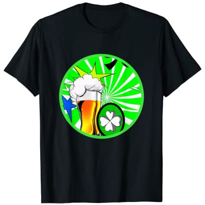 Chope irlandaise trèfle avec bière | Saint Patrick T-Shirt