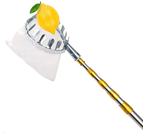 LekLai Teleskop-Obstpflücker, Obstfänger Mit Längenverstellbarer Stange, Leichter Apfel-Zitronen-Birnenpflücker, Obstpflücker Für Orangen-Zitronen-Birnen Und Mehr Früchte, 3 M/7M/23Ft