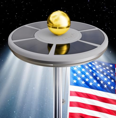 Silver Flag Pole Light Solar Powered | Outdoor Waterproof LED Lamp, 26 LEDs, 1300 Lumens, 100% Coverage for Outdoor American Flags